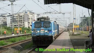 [4K] Freight Crossing! Gonda WAG-7 With BTPGLN  Crossing Barauni WAG-9HC With Container.