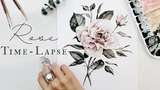 Watercolor Painting Time-Lapse: Romantic Rose