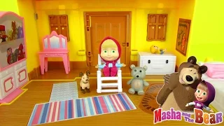 MASHA AND THE BEAR House Playset Toys Dolls House Unboxing Video Маша и Медведь