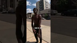 Homeless Man Gives Shirt Off His Own Back!