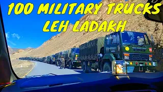 LEH LADAKH INDIAN ARMY CONVOY | ARMY TRUCKS | 4K VIDEO