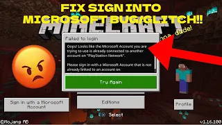 Minecraft PS4/PS5 HOW TO FIX OOPS MICROSOFT ACCOUNT ALREADY CONNECTED ERROR 100%