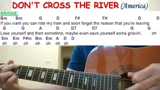 Don't cross the river (America) - One take guitar & voice - Tab on screen + free PDF to download