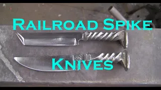 Railroad spike knives