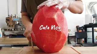 Watermelon juice in Summer 🍉 !! | Everyday Watermelon cutting | Korea cafe vlog :)