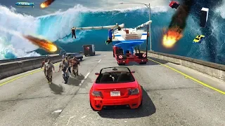 GTA 5 Missions with EVERY Natural Disaster! (Tsunami, Zombies, Meteor Shower & More)