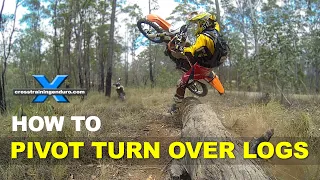 How to pivot turn a dirt bike over logs︱CCross Training Enduro