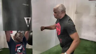 70 year old Floyd Mayweather shows up his brother Jeff Mayweather on the heavy bag