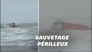 Tempête Ciara: les sauveteurs anglais ont secouru ce surfeur dans une mer déchaînée