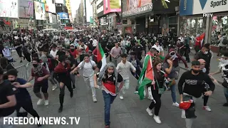 Chaos In Times Square as Fights Break Out Between Pro-Palestine and Pro-Israel Protesters