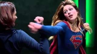 Supergirl Fight Practice under Kryptonite Emitter (CBS TV) Melissa Benoist Scene 1