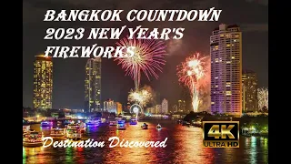 4K UHD New Year Countdown Fireworks 2023 Bangkok Thailand