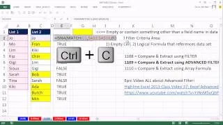 Excel Magic Trick 1109: Compare 2 Lists and Extract Records: Advanced Filter Method