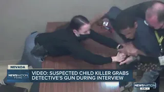 Video shows accused child killer grab detective’s gun, fight with officers