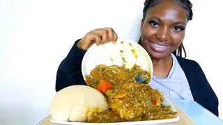 Cook And Eat With Me okro soup with cassava fufu