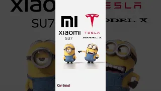 Xiaomi su7 vs Tesla model X minions style fun #foryou #funny #trending #status #car #asmr #xiaomi