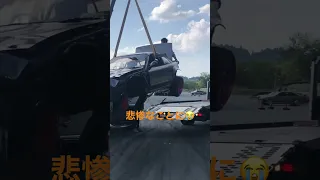 備北サーキット1コーナーの事故クラッシュするとこーなる😭#shorts