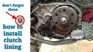 How to install clutch lining Yamaha Vega force