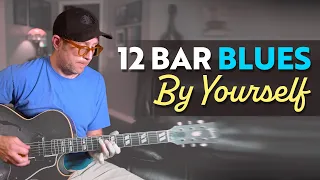 12 Bar Blues Shuffle (by yourself on guitar), played with a pick.  - Guitar Lesson EP522