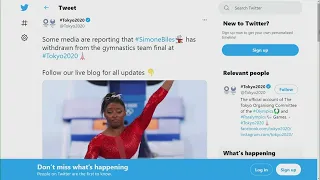 Simone Biles is out of the team finals after apparently suffering an injury