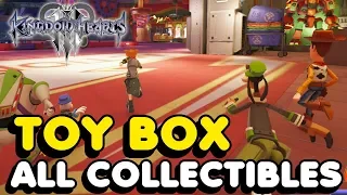Kingdom Hearts 3 - TOY BOX All Collectibles 100% Walkthrough (All Treasures & Lucky Emblems)