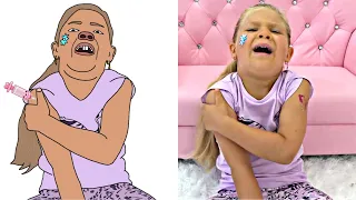 The Boo Boo Story from Diana and Roma Drawing Meme | Kids Diana Show