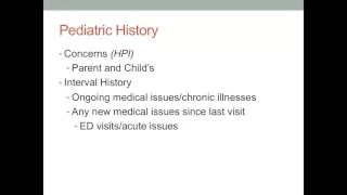 Pediatric History and Physical for Medical Students