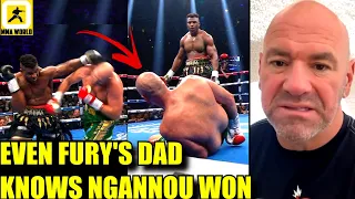 MMA AND BOXING community reacts to MASSIVE ROBBERY in Francis Ngannou vs Tyson Fury boxing fight