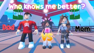 WHO KNOWS ME BETTER? DAD VS MOM! 😂🤩 (OG) ~Roblox 2022~ Fufu Unicorn 🤩💘😎🙈☆