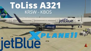 X Plane 11 ToLiss A321 JetBlue Fort Myers - Boston B62066 Live