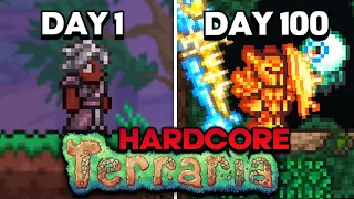 I Survived 100 Days in HARDCORE Terraria Master Mode... Here's What Happened..