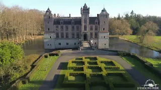 Kasteel Tillegem. Belgium, Brugge, Sint-Michiels. Dji Mini 3 Tillegem Castle.