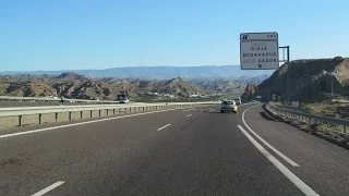 Spain: A-92 through the Tabernas Desert (Almería - Gérgal)