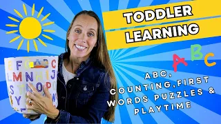 Toddler Learning Video - First Words, ABC Song, Puzzles, Toys | Surprise Bag | Preschool Learning