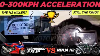 Honda CBR1000RRR FB SP 🆚️ Kawasaki Ninja H2 | 0-300kph Acceleration 🔥 #honda #cbr1000rr #h2