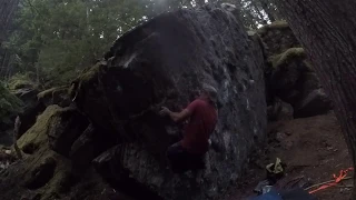 The Menhir Maker, V5, Englishman Boulders, Revelstoke, BC