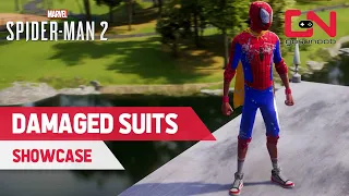 All Spider Man 2 Damaged Suits Showcase - Behind the Battle Scars