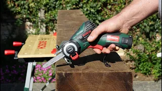 Battery Powered Chainsaw Bosch EasyCUT 12 Li test