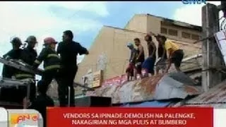 UB: Vendors sa ipinade-demolish na palengke sa Samar, nakagirian ang mga pulis at bumbero