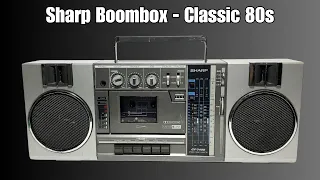 Retro Sharp Boombox 80s Radio Cassette Player GF-7400 Demo & Review Vintage Music System