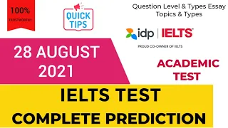 28 AUGUST 2021 IELTS TEST COMPLETE PREDICTION LRW | ACADEMIC TEST DAY |IDP INDIA |BC GLOBAL