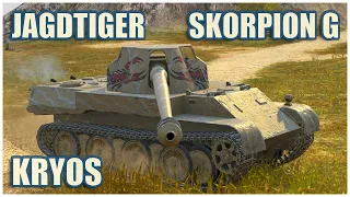 Jagdtiger, Skorpion G & Kryos • WoT Blitz Gameplay