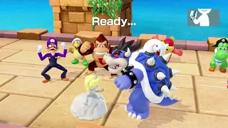 Super Mario Party Get Over It Funny Minigames - Peach vs Dark Bowser vs Mario vs Luigi (Master Cpu)