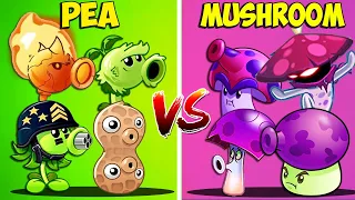 Team 4 MUSHROOM vs PEA Plants - Who Will Win? - PvZ 2 Team Plant vs Team Plant