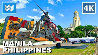 [4K] Manila Philippines 🇵🇭 Jones Bridge to City Hall Walking Tour & Travel Guide 2023 Flavors of NCR