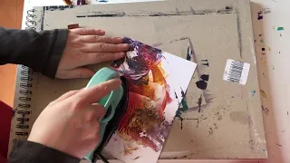 Encaustic art / Painting with an iron / Abstract painting demo
