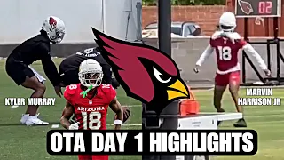 Marvin Harrison & Kyler Murray Arizona Cardinals *FIRST LOOK* as Teammates getting Reps @ OTAS DAY 1