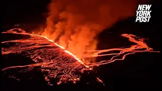 Iceland volcano pouring out fountains of lava in fourth eruption since December