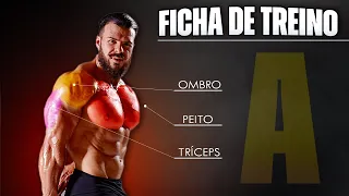 Montando um TREINO A de PEITO, OMBRO E TRÍCEPS com TODOS EXERCÍCIOS e Nº DE SÉRIES