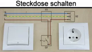 Steckdose schalten - Steckdose an Schalter anschließen - (ohne Steckdosenleiste / Mehrfachsteckdose)